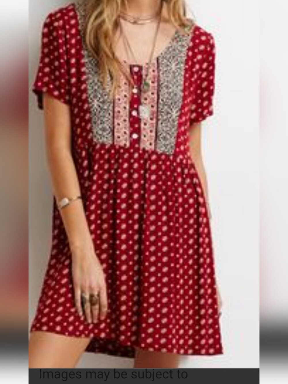 Forever 21 Babydoll Boho Tunic Tstrap Back Dress S